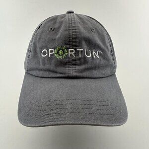 Oportun Baseball Hat Embroidered Adjustable Strap Back Cap Gray 100% Cotton
